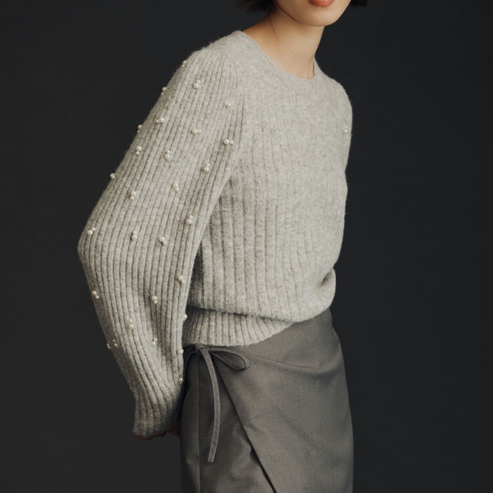 Maeve Pearl Embellished Sweater
